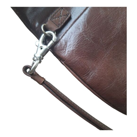 Kenneth Cole Clutch Chocolate Brown Leather with Optional Wristlet Strap - Picture 5 of 16